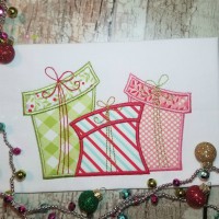 Christmas Presents Machine Applique Design 